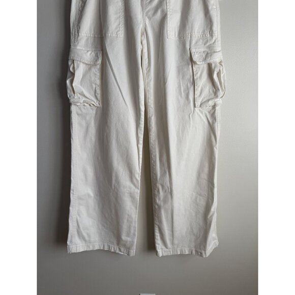 Sanctuary Reissue Cargo Straight Leg Twill Jeans Ivory Baggy Relaxed Fit Boho S - Picture 4 of 9